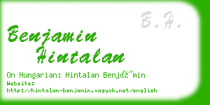 benjamin hintalan business card